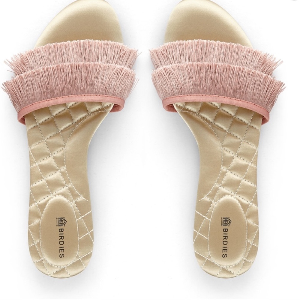 The Sparrow fringe sandal in blush - Birdies